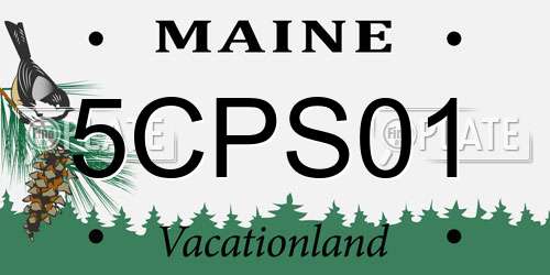 5CPS01 Maine License Plate