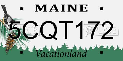 5CQT172 Maine License Plate