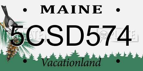 5CSD574 Maine License Plate