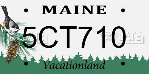 5CT710 Maine License Plate