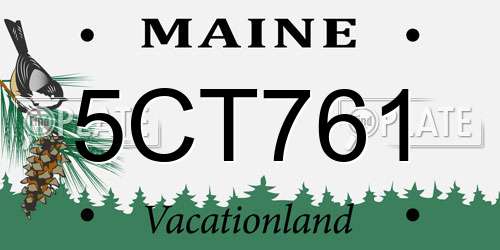 5CT761 Maine License Plate