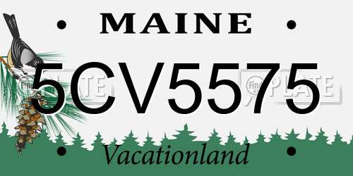 5CV5575 Maine License Plate