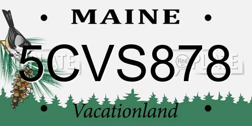 5CVS878 Maine License Plate