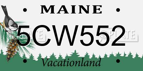 5CW552 Maine License Plate