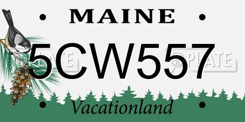 5CW557 Maine License Plate