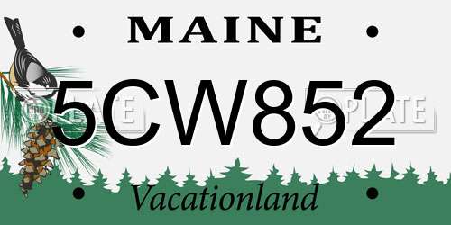 5CW852 Maine License Plate