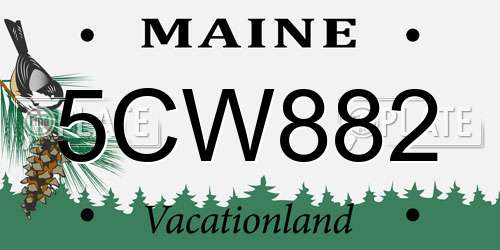 5CW882 Maine License Plate