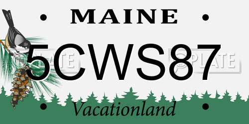 5CWS87 Maine License Plate