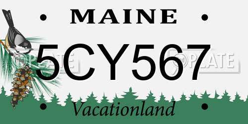 5CY567 Maine License Plate