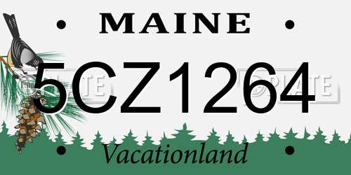 5CZ1264 Maine License Plate