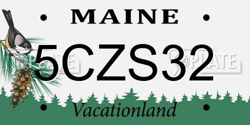 5CZS32 Maine License Plate