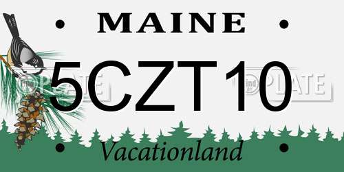 5CZT10 Maine License Plate