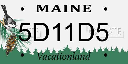 5D11D5 Maine License Plate