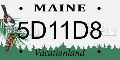 5D11D8 Maine License Plate