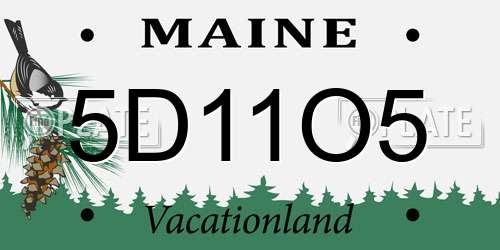 5D11O5 Maine License Plate
