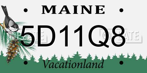 5D11Q8 Maine License Plate
