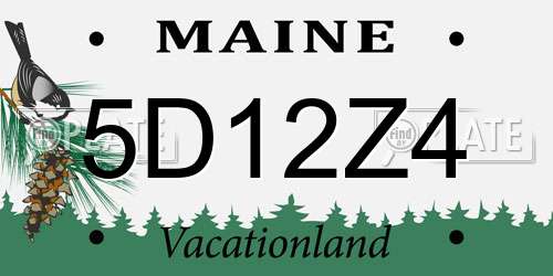 5D12Z4 Maine License Plate