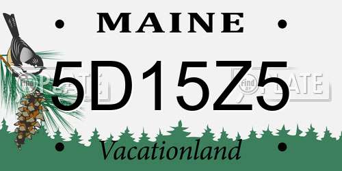 5D15Z5 Maine License Plate