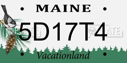 5D17T4 Maine License Plate