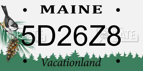 5D26Z8 Maine License Plate