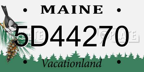 5D44270 Maine License Plate