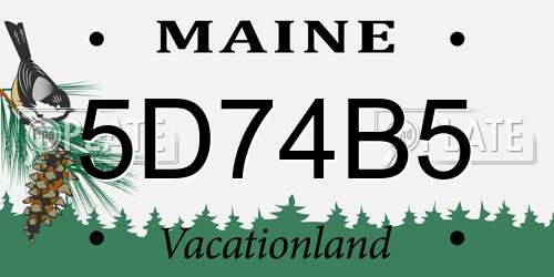 5D74B5 Maine License Plate