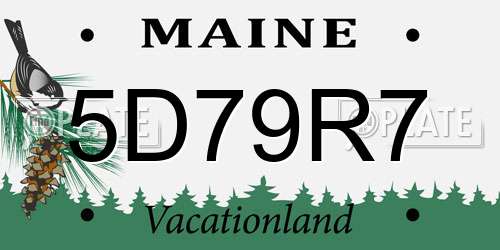 5D79R7 Maine License Plate