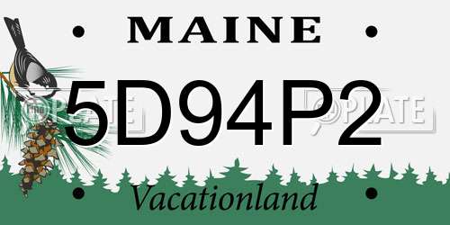 5D94P2 Maine License Plate
