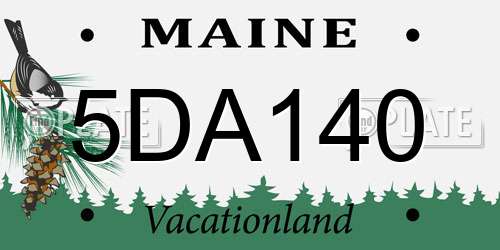 5DA140 Maine License Plate