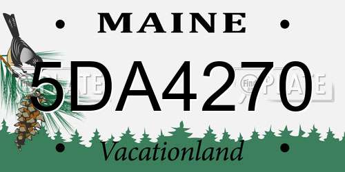 5DA4270 Maine License Plate