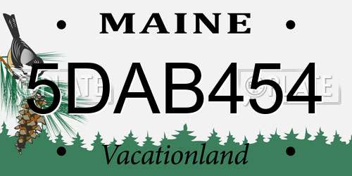 5DAB454 Maine License Plate
