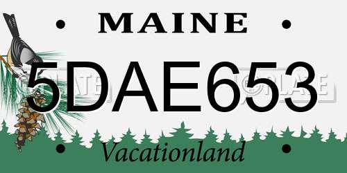 5DAE653 Maine License Plate