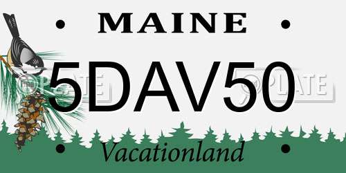 5DAV50 Maine License Plate