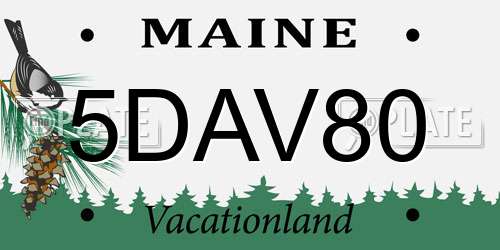 5DAV80 Maine License Plate