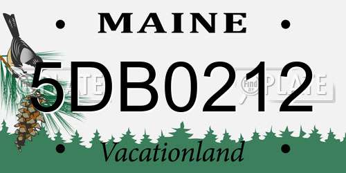 5DB0212 Maine License Plate