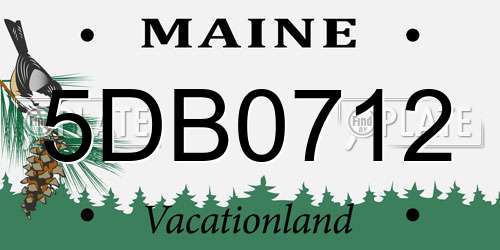 5DB0712 Maine License Plate
