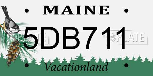 5DB711 Maine License Plate