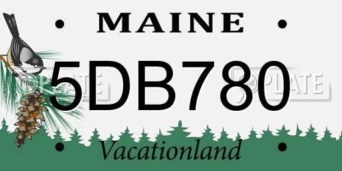5DB780 Maine License Plate