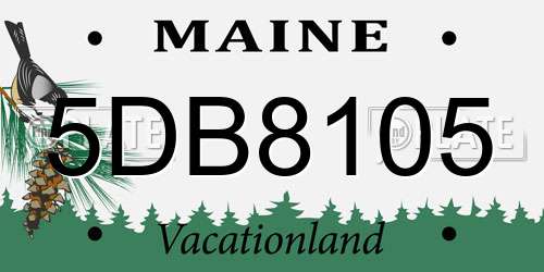 5DB8105 Maine License Plate