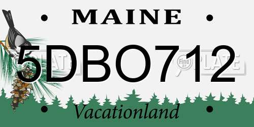 5DBO712 Maine License Plate