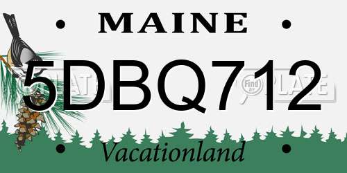 5DBQ712 Maine License Plate