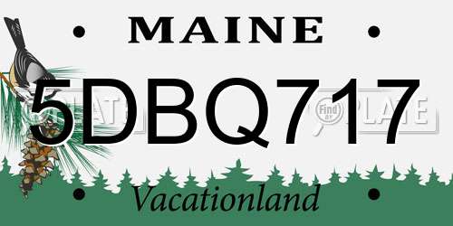 5DBQ717 Maine License Plate