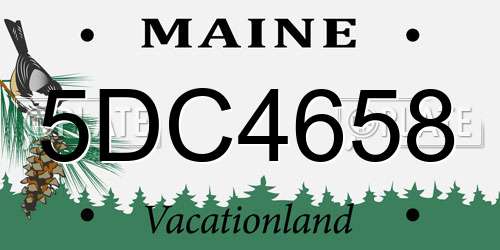5DC4658 Maine License Plate