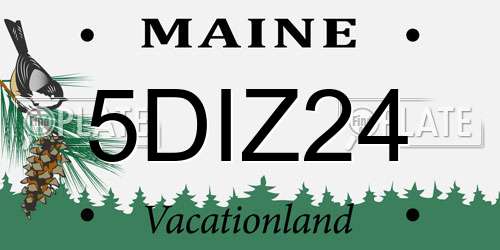 5DIZ24 Maine License Plate