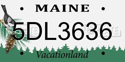 5DL3636 Maine License Plate