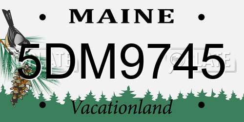 5DM9745 Maine License Plate