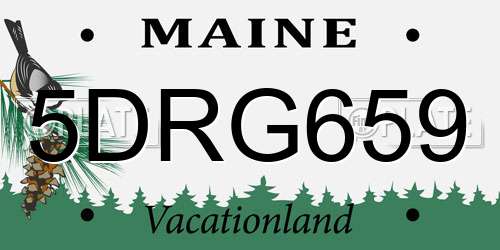 5DRG659 Maine License Plate