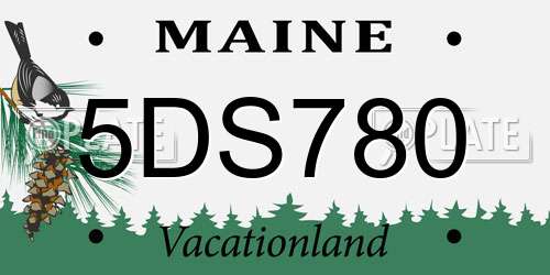 5DS780 Maine License Plate