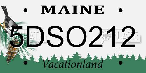 5DSO212 Maine License Plate