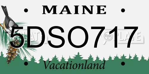 5DSO717 Maine License Plate